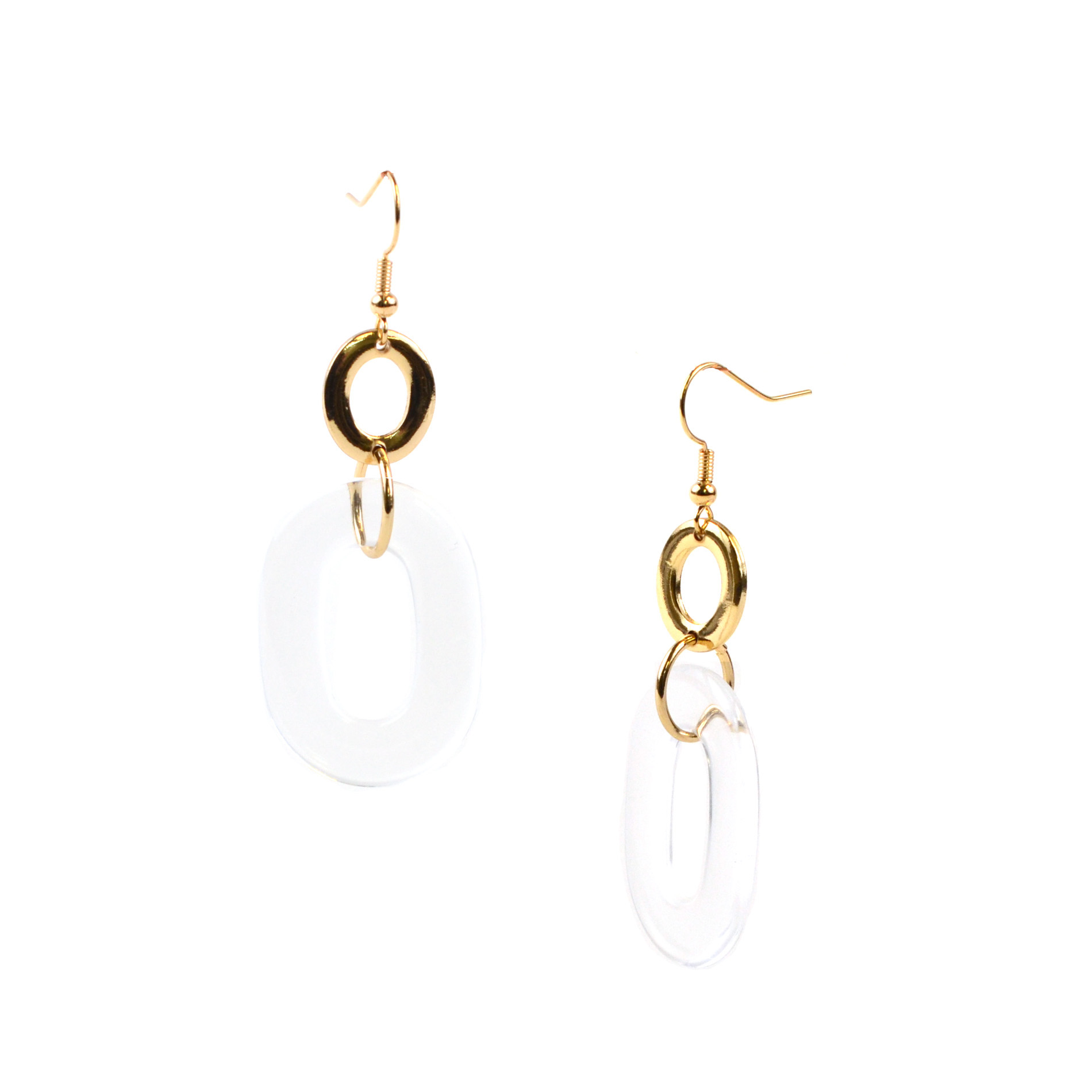 Attention Lucite Oval Earrings