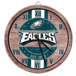 NFL Foco Philadelphia Eagles Nfl Barrel Wall Clock, Clcknftmestwl, Multi-Color, Philadelphia Eagles