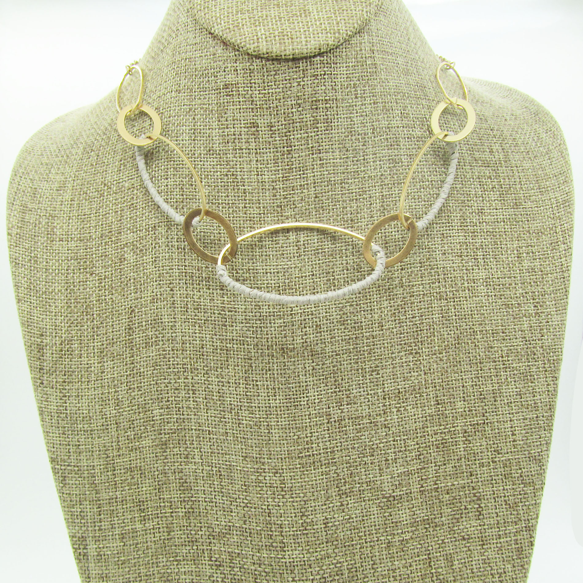 Studio S Women&#8217;s Chain Link Frontal with Thread Wrap Necklace