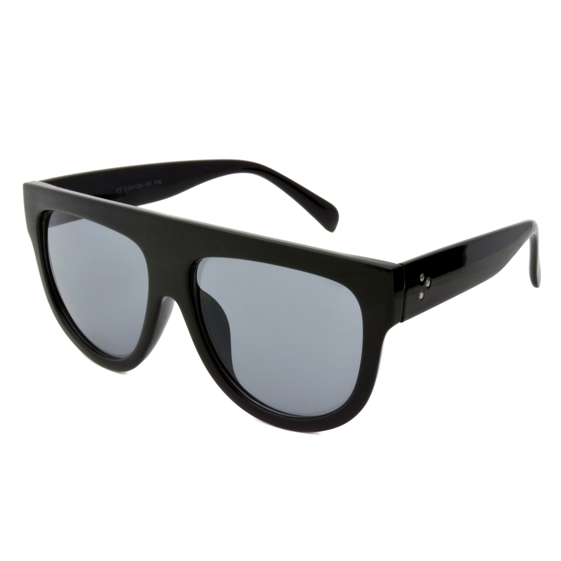 Women’s Patterned Half-Rim Sunglasses, Black Women’s Patterned Half-Rim Sunglasses, Black