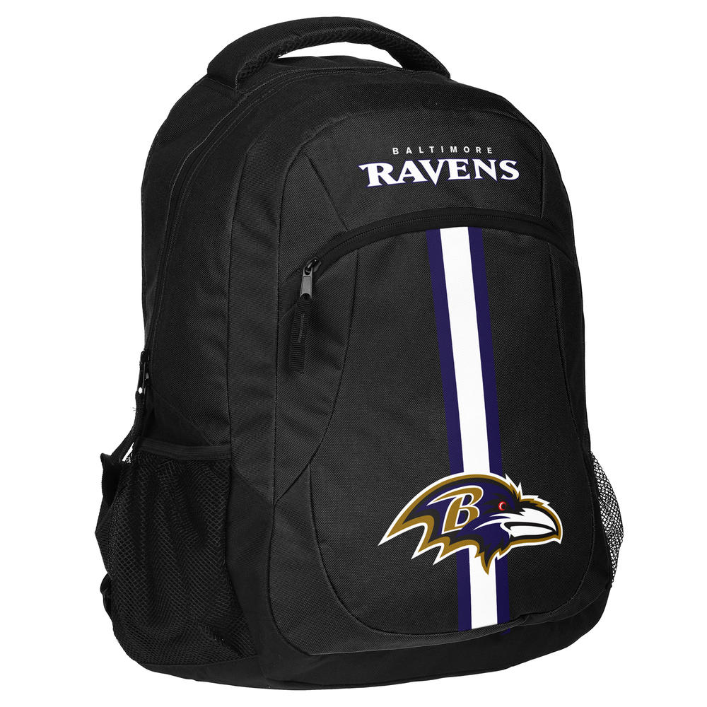 NFL Logo Stripe Action Backpack - Baltimore Ravens