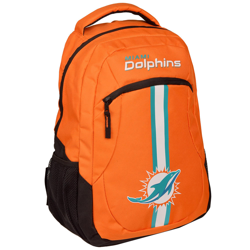 NFL Logo Stripe Action Backpack - Miami Dolphins