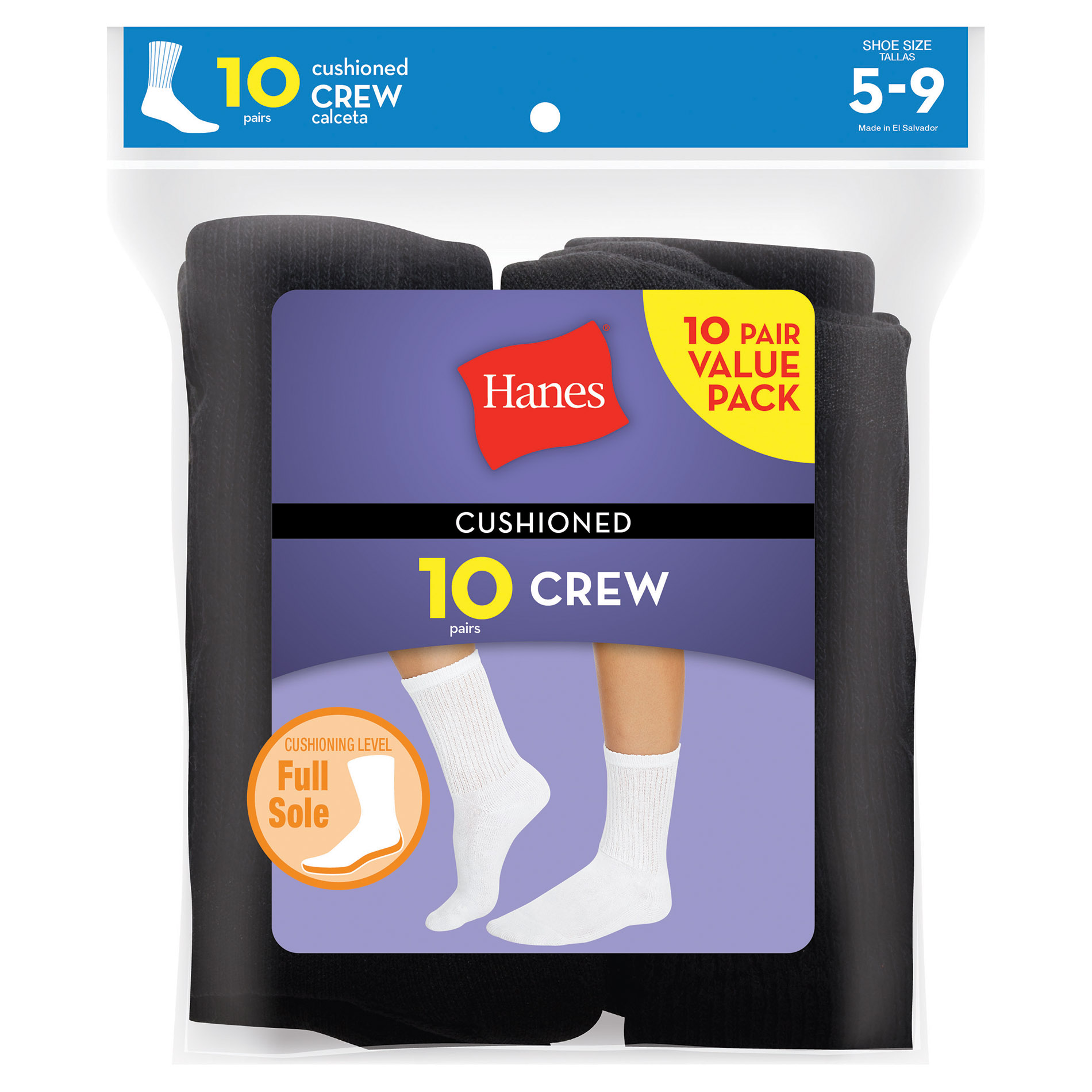 Hanes Women&#8217;s 10-Pack Crew Socks