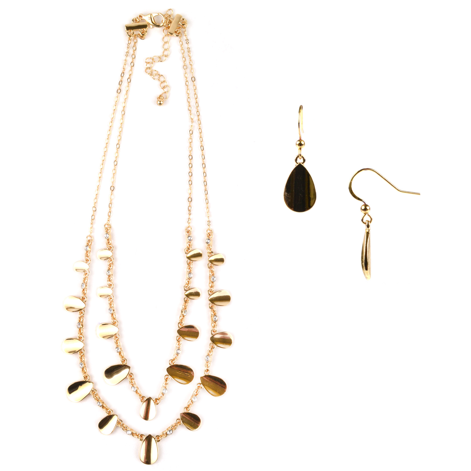 Jaclyn Smith 2-Row Necklace & Earrings Set