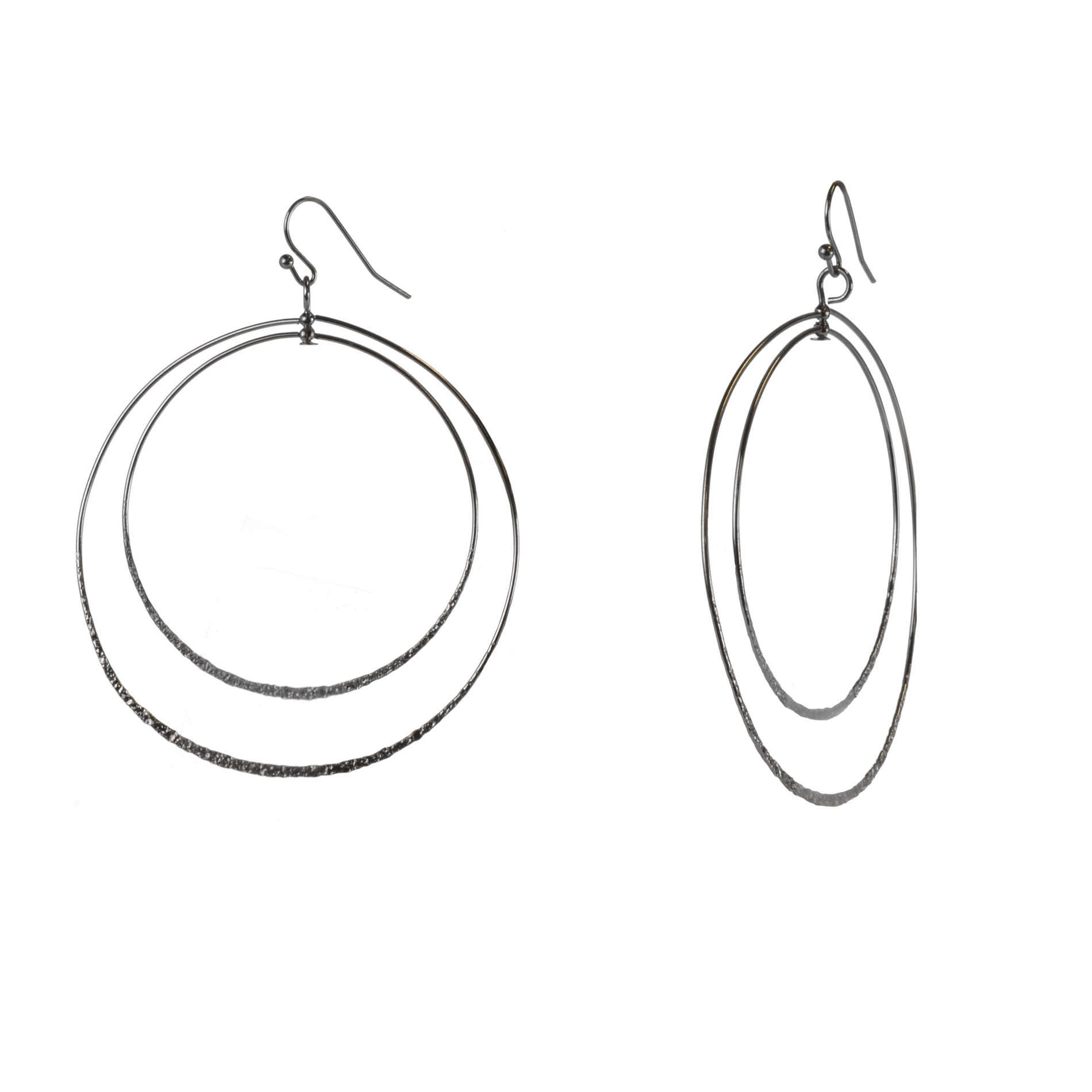 Dual Ring Drop Earrings