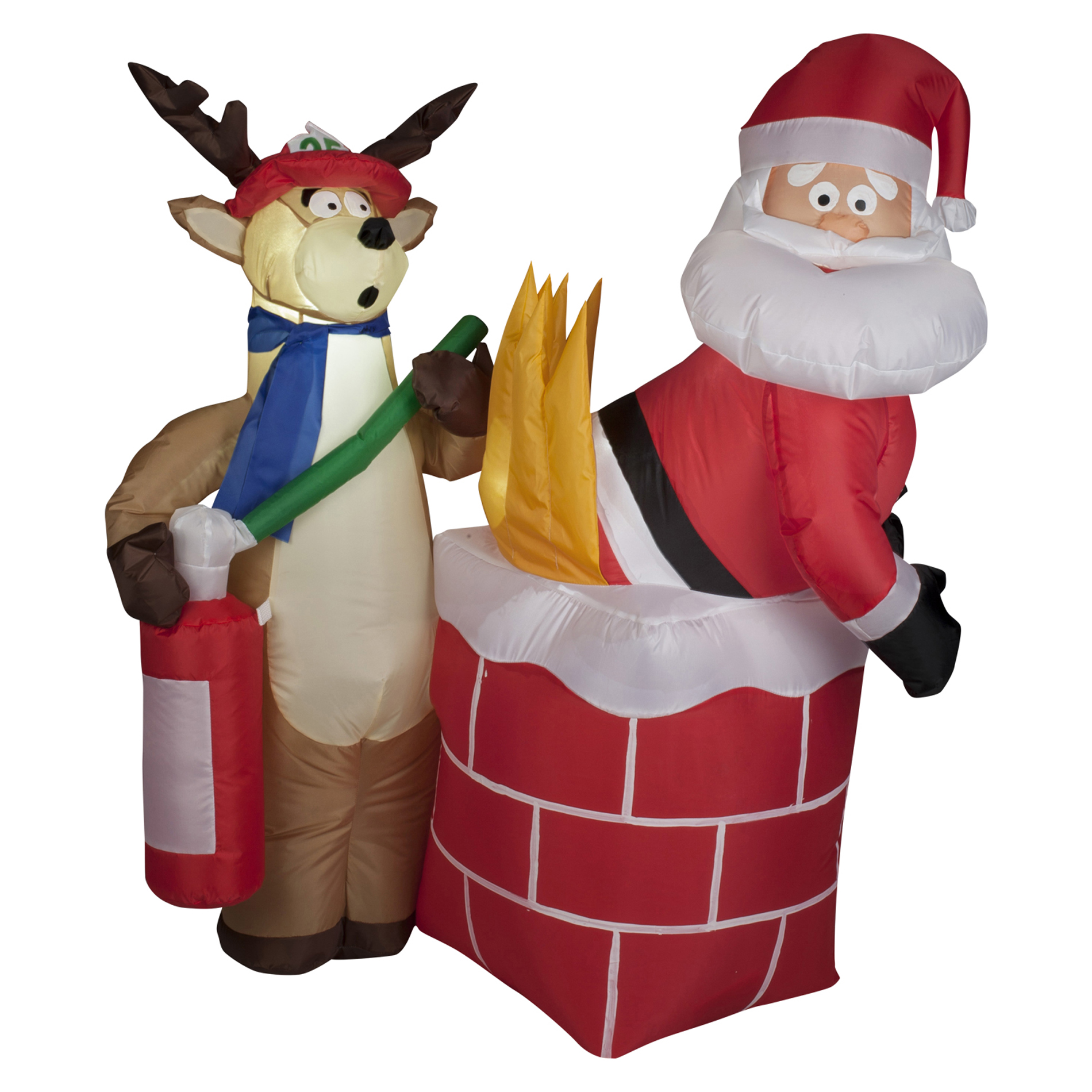 Trim A Home Airblown Santa on Fire Inflatable Decoration 4 Trim A Home Airblown Santa on Fire Inflatable Decoration 4