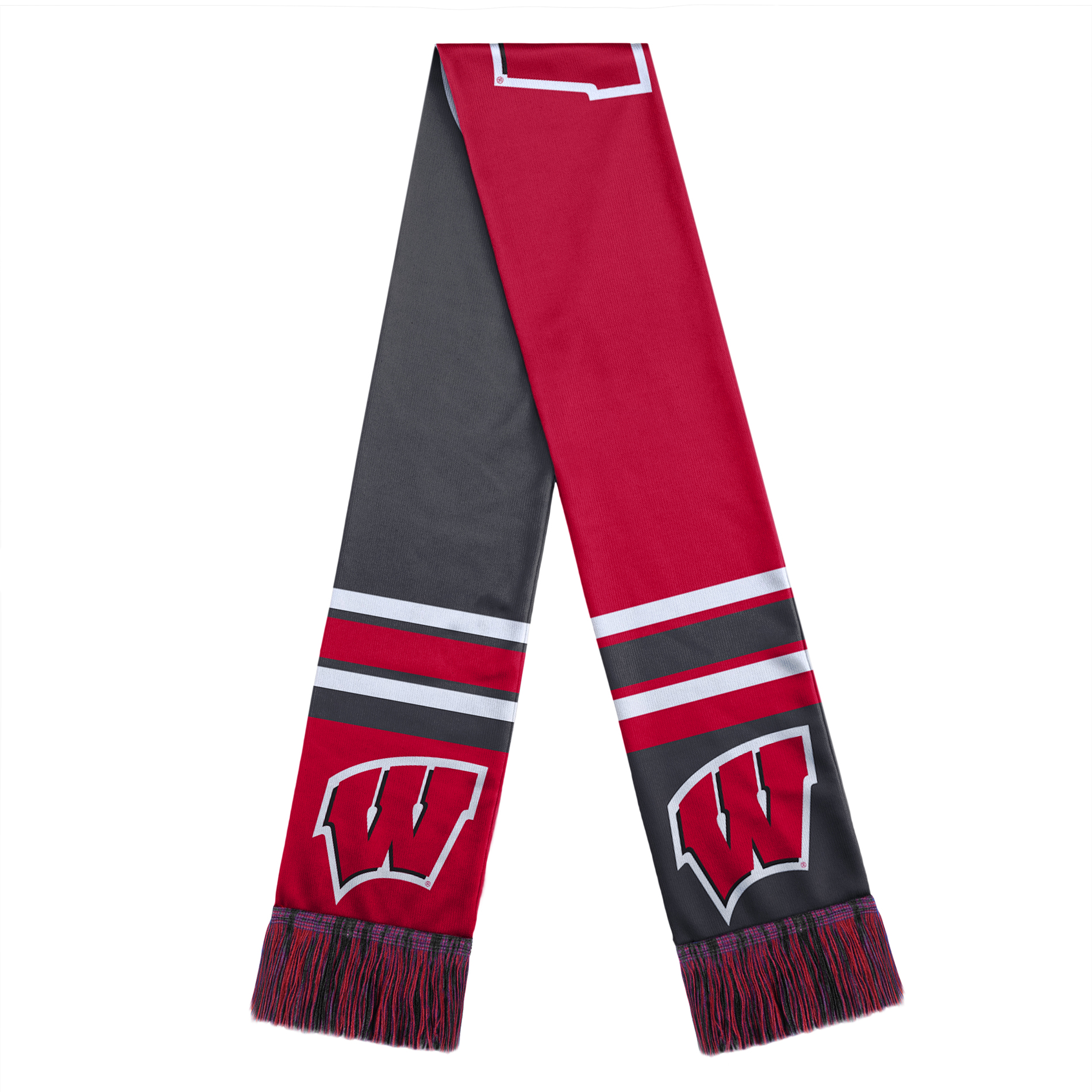 NCAA Men's Color-Block Big Logo Scarf &#8211; Wisconsin Badgers