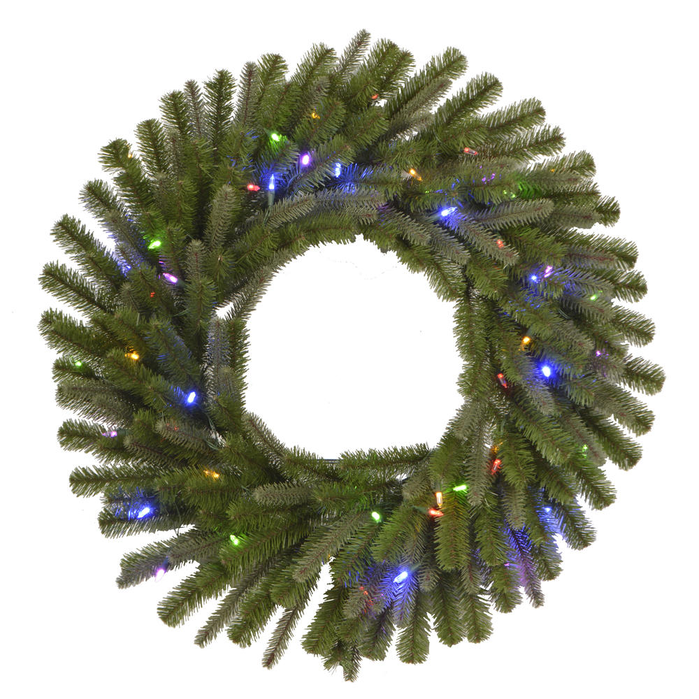 Color Switch Plus 30in Regal Fir Pre-lit Christmas Wreath with 50 Dual Colored  LED Lights