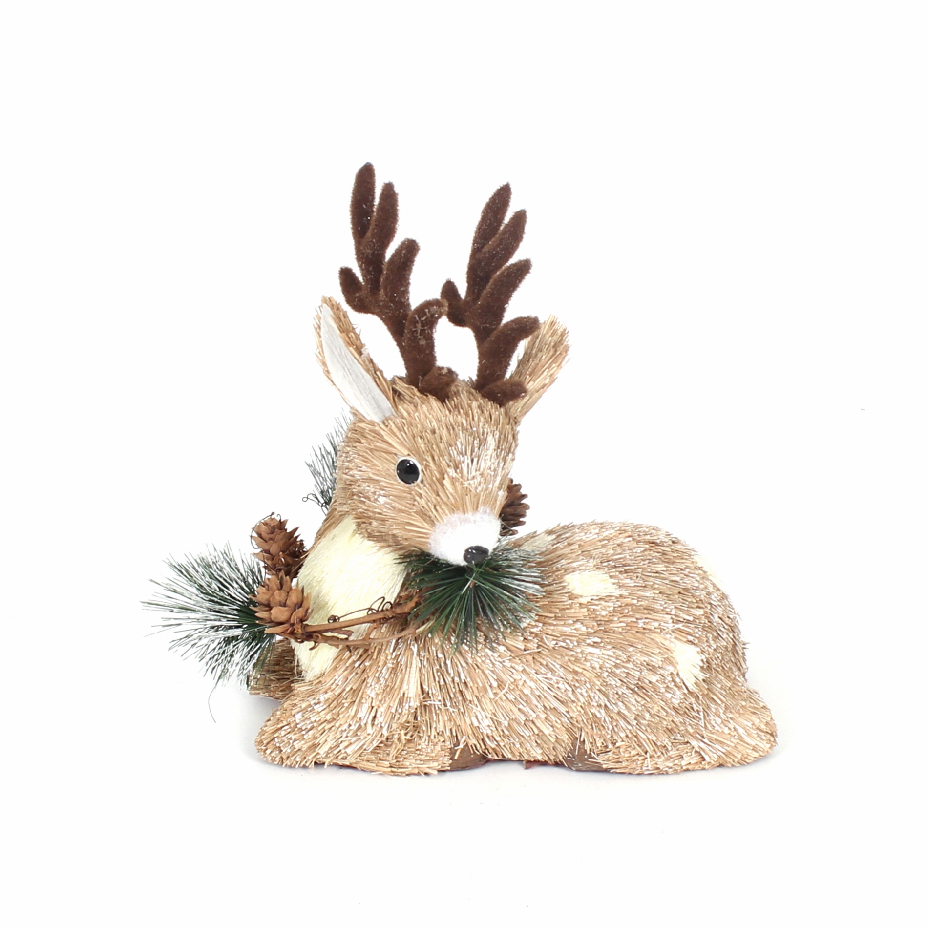 Donner & Blitzen Incorporated Red 14.57" Bristle Brush Deer Christmas Ornament