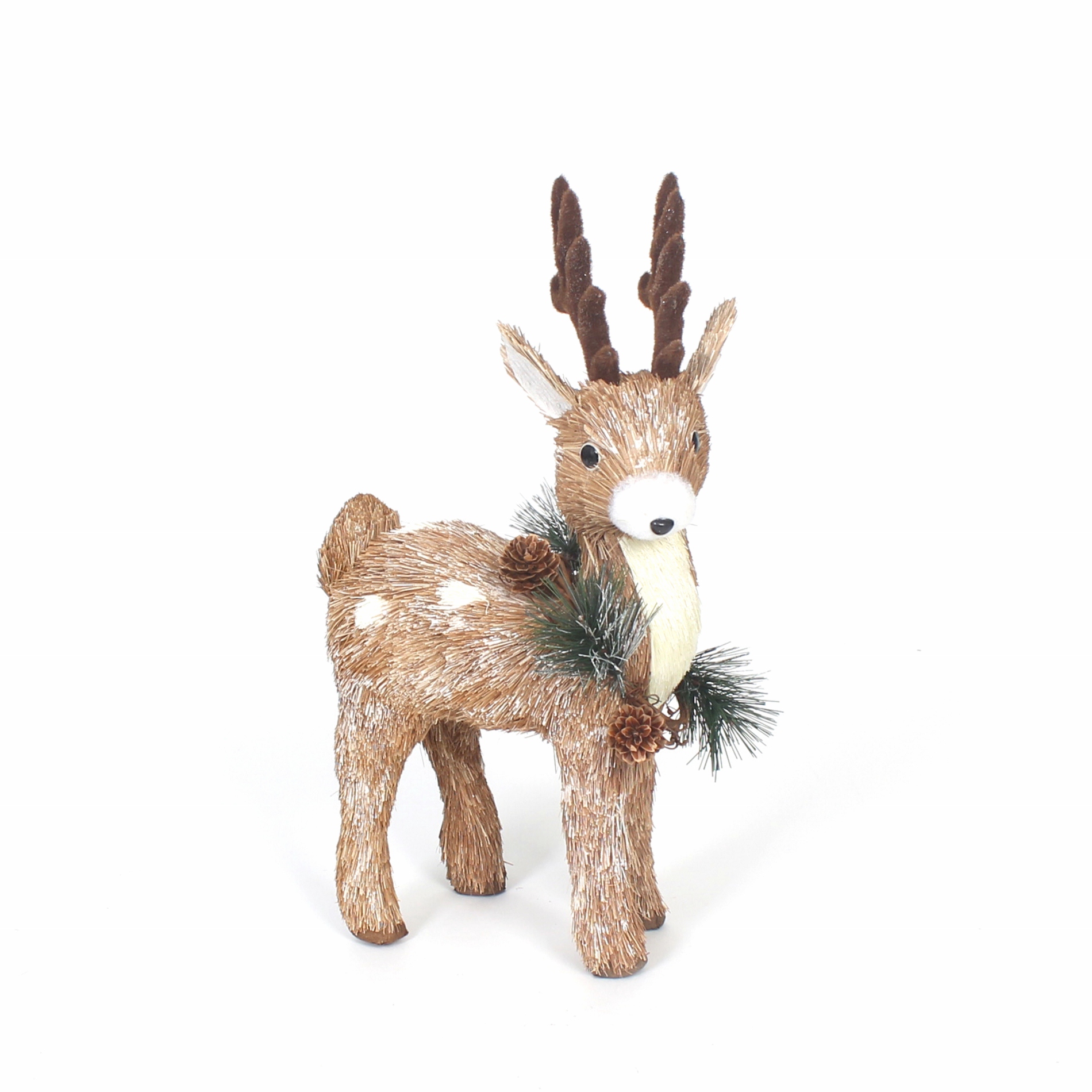 Donner & Blitzen Incorporated Red 14.57" Bristle Brush Deer Christmas Ornament