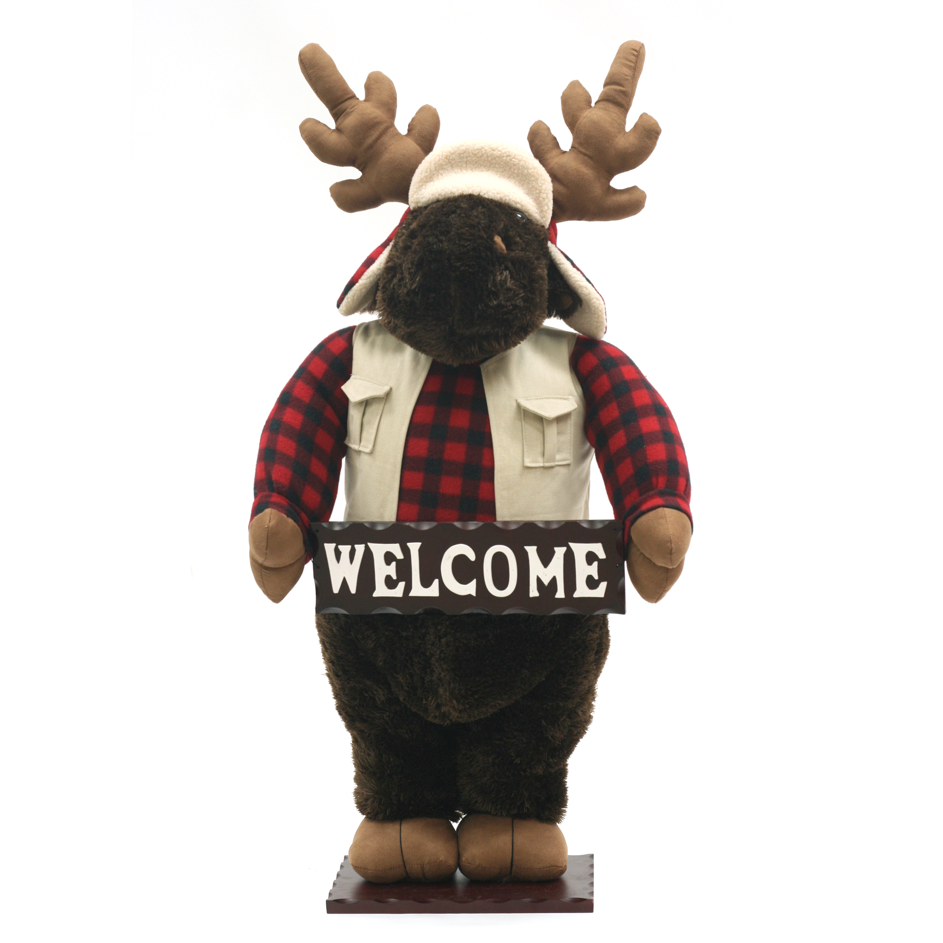 40" Plush Moose with Welcom Sign
