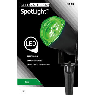 Outdoor led spotlights can help illuminate your yard or provide added safety by eliminating blind 10. LightShow LED Christmas Spotlight - Green