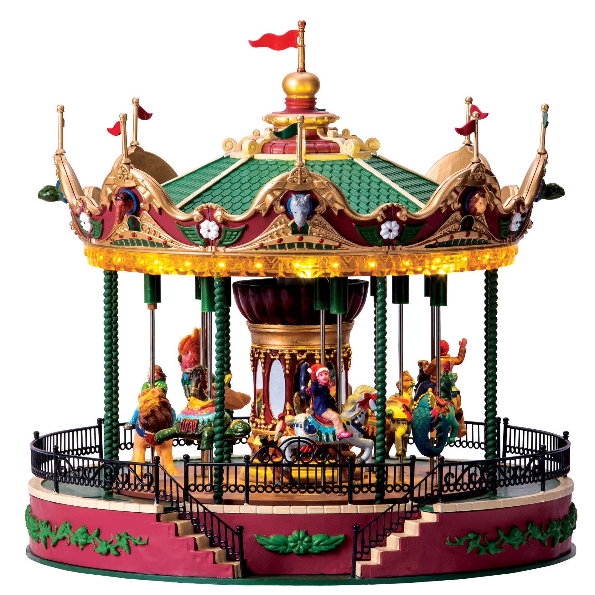 Coventry Cove by Lemax Carnival & Christmas Village, Elegant Equestrian Carousel, With 4.5V Adaptor