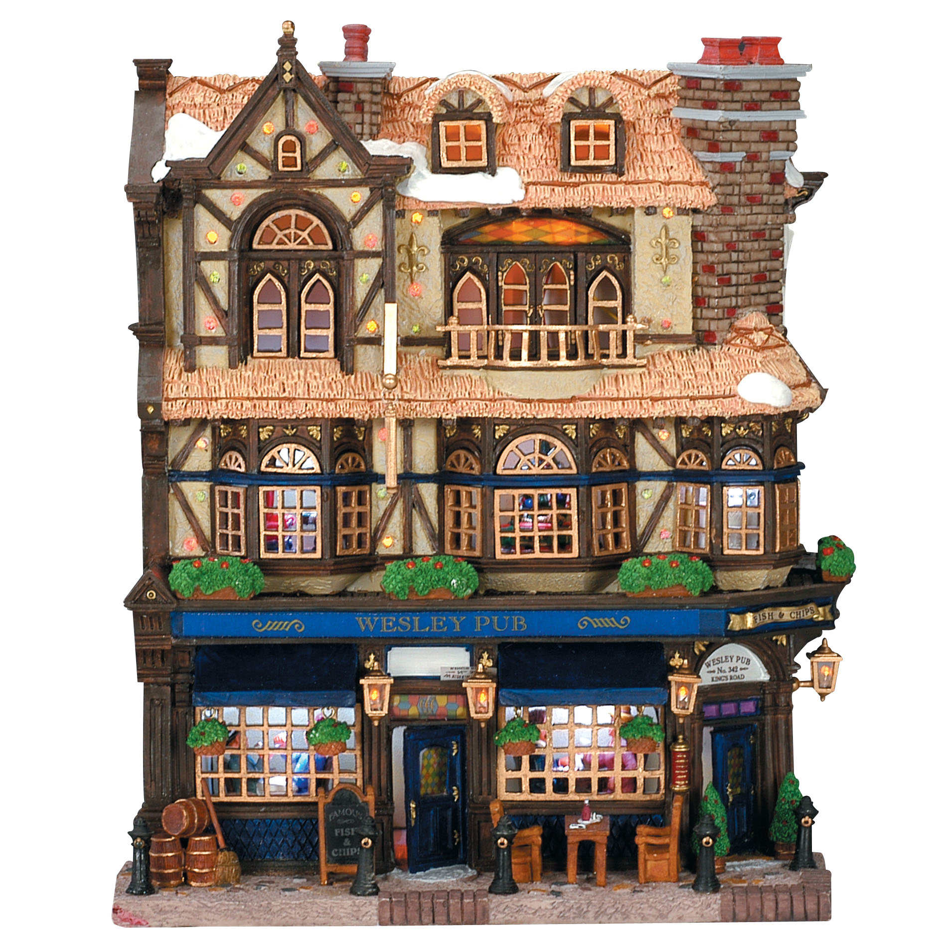 Lemax Village Collection Christmas Village Building, Wesley Pub, Battery-Operated (4.5V)