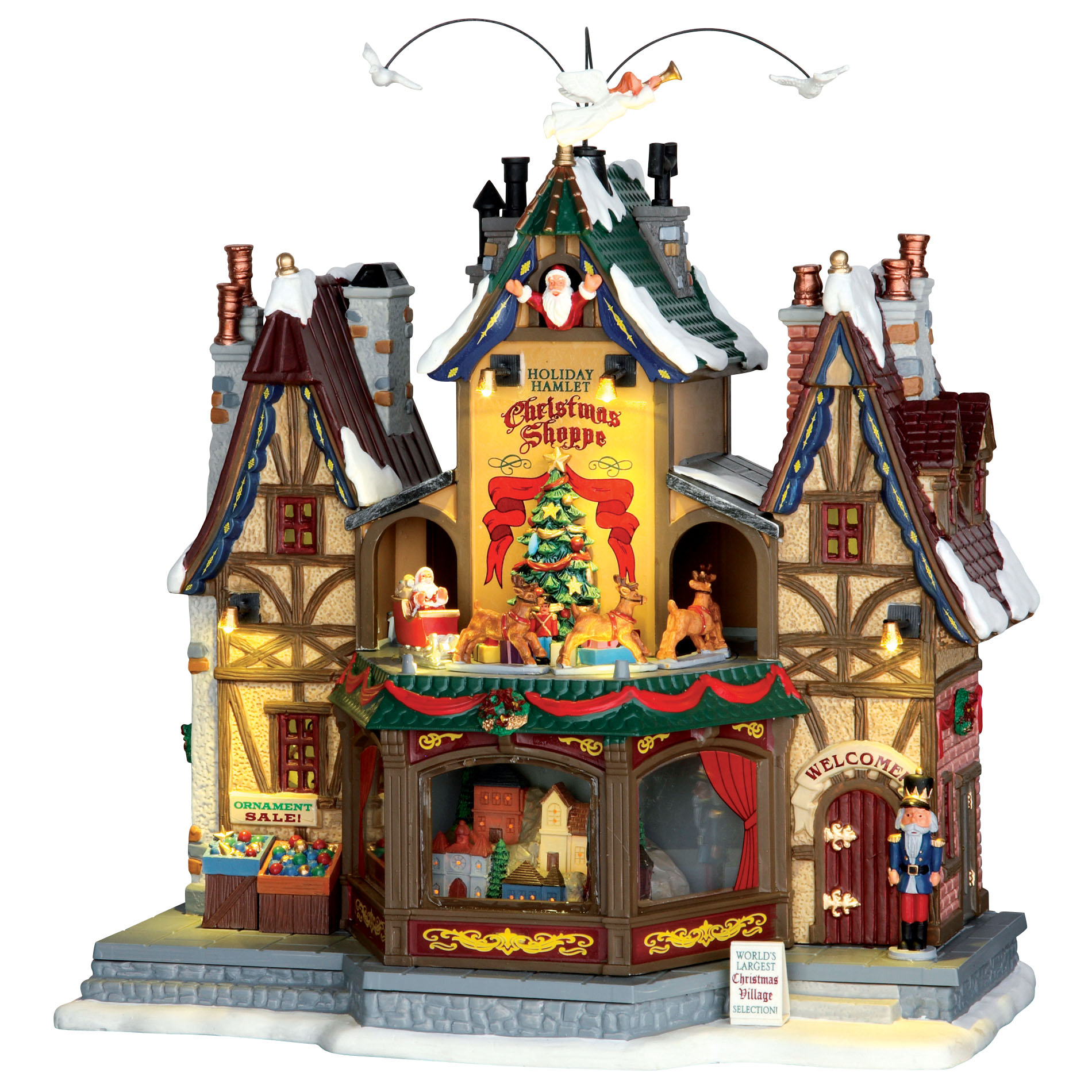 Lemax Village Collection Christmas Village Building Holiday, Hamlet Christmas Shoppe, With 4.5V Adaptor