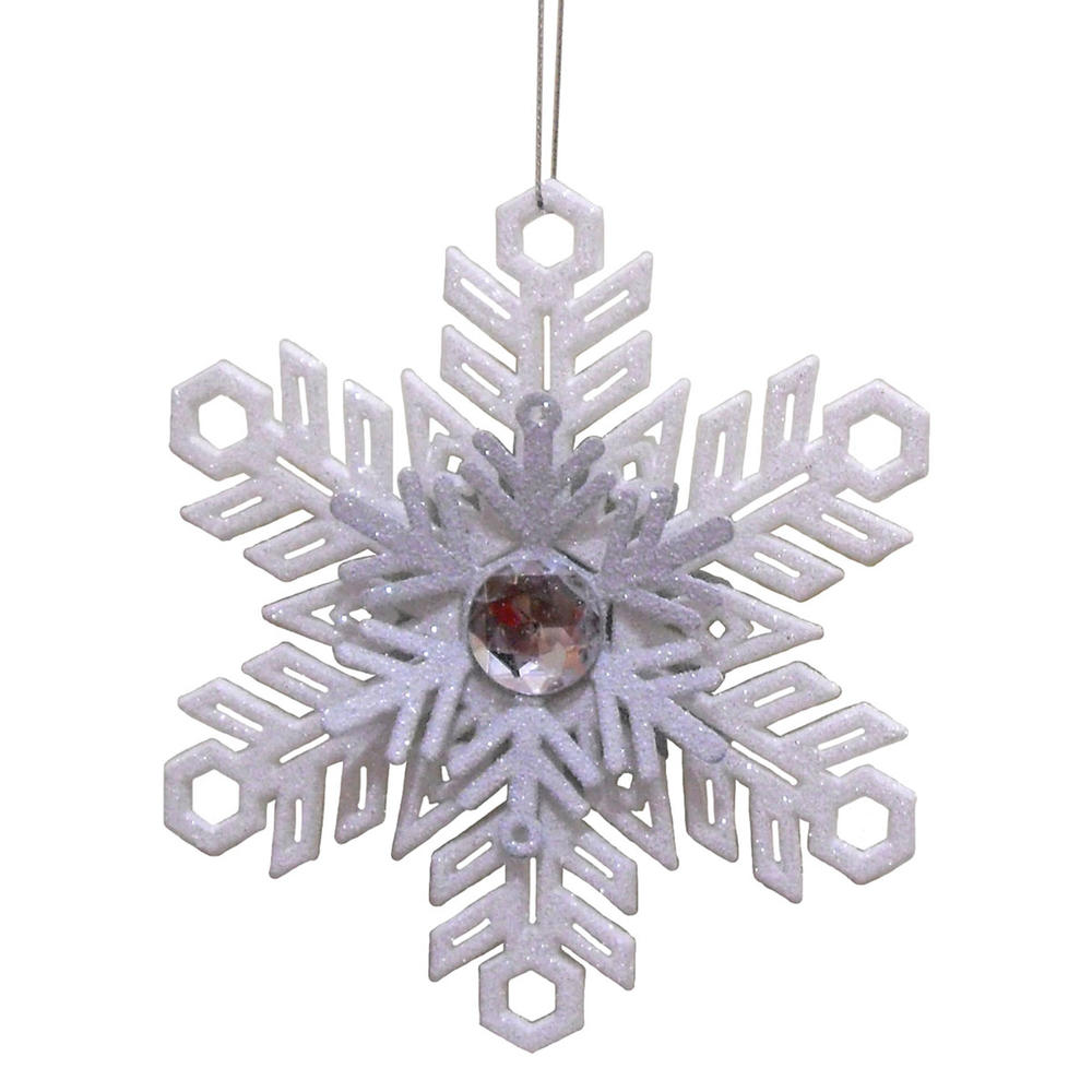 DONNER & BLITZEN 4.5" White Snowflake Ornament