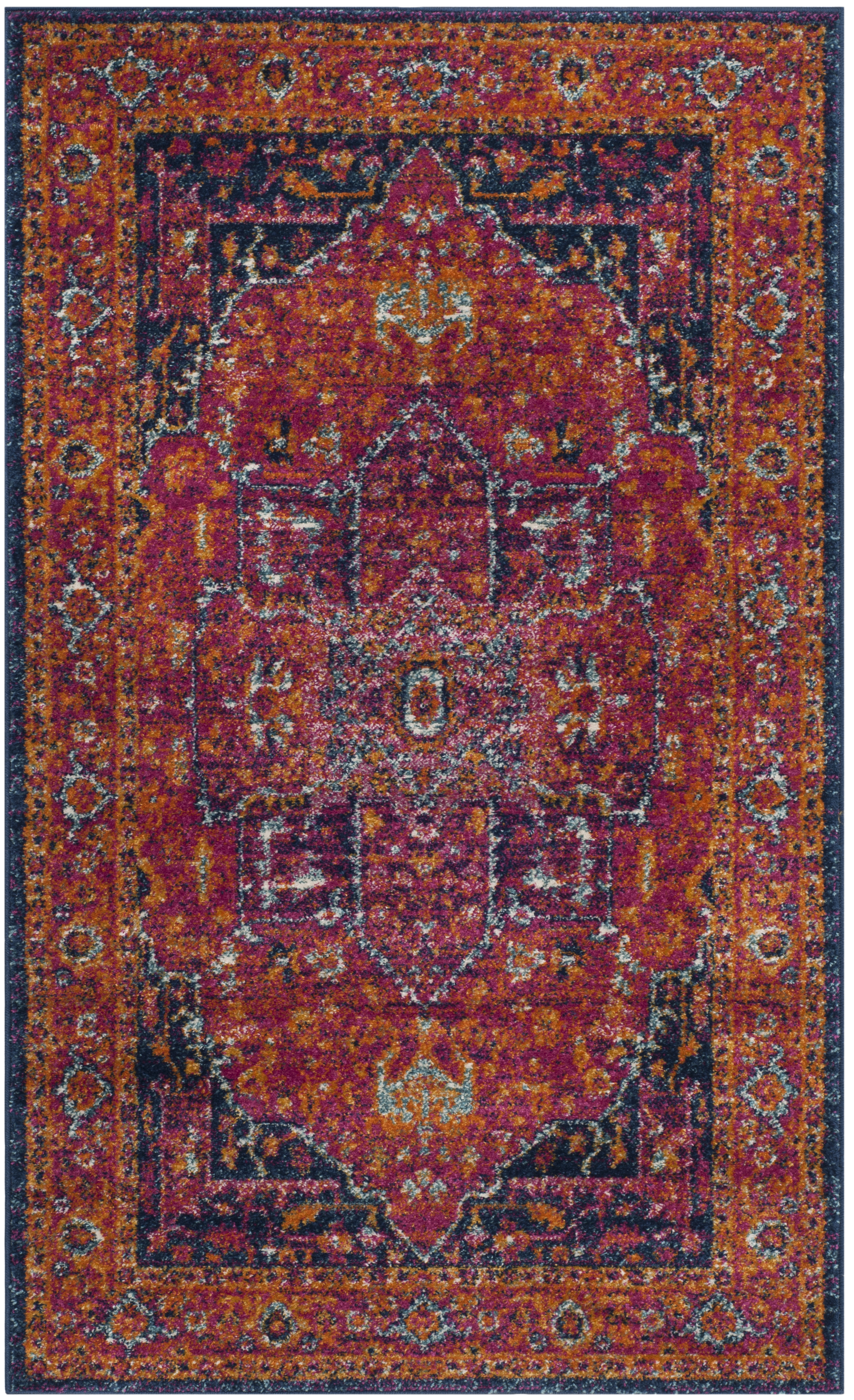 Safavieh Evoke 275 Collection Area Rug 3' X 5, Blue/Grey Safavieh Evoke 275 Collection Area Rug 3' X 5, Blue/Grey