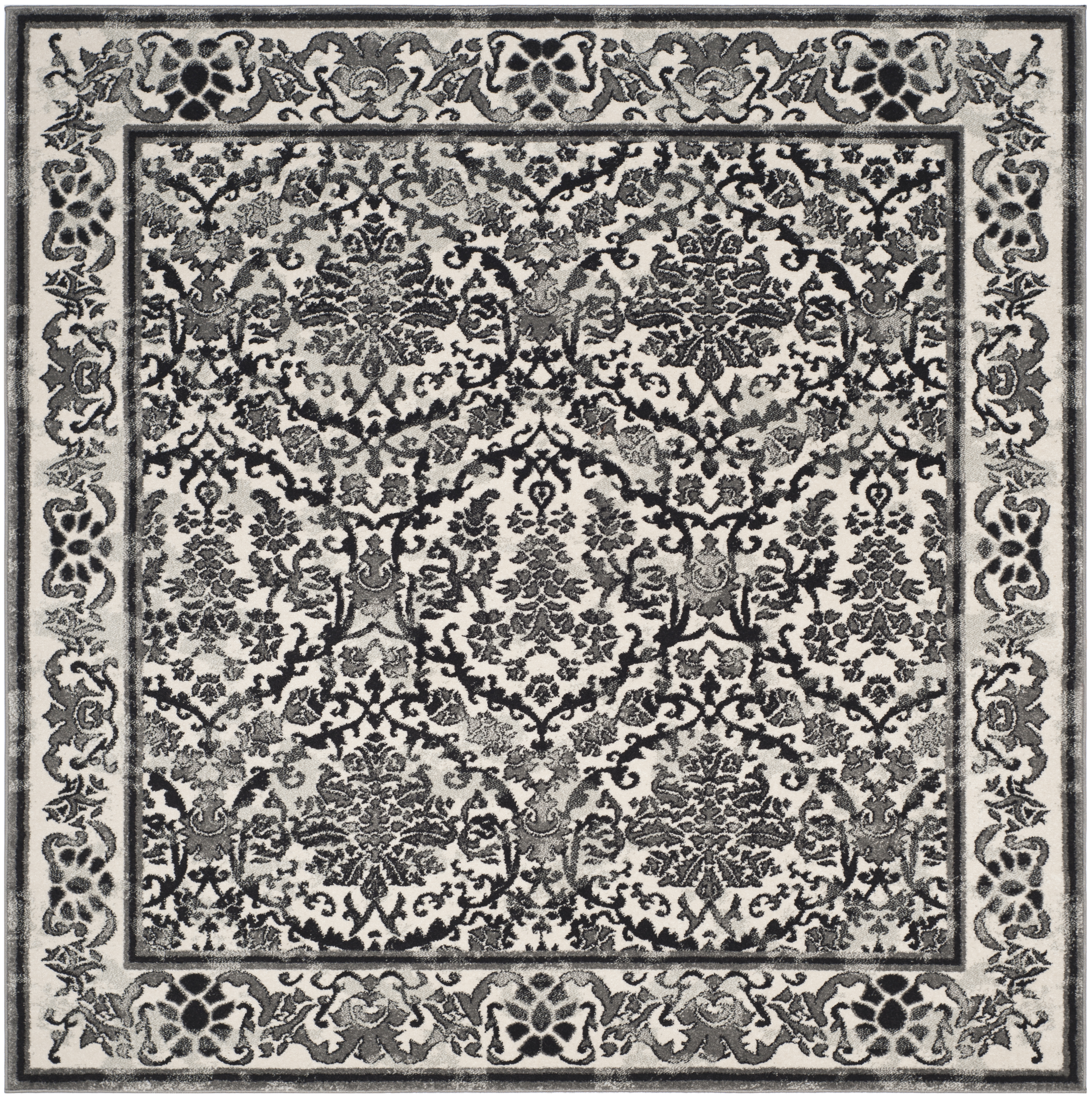 Safavieh Evoke 242 Ivory/Grey Area Rug, Size: 6 ft. to 9 ft. Round or Square, Gray Safavieh Evoke 242 Ivory/Grey Area Rug, Size: 6 ft. to 9 ft. Round or Square, Gray