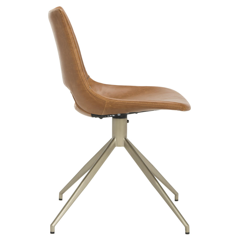 Safavieh Danube Midcentury Modern Faux Leather Swivel Dining Chair