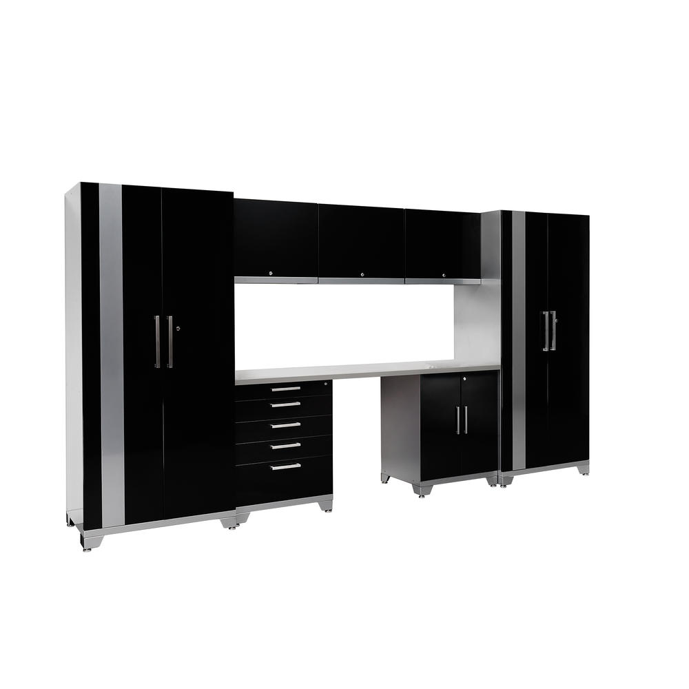 NewAge Products Performance Plus Series 8 Piece Cabinet Set Black