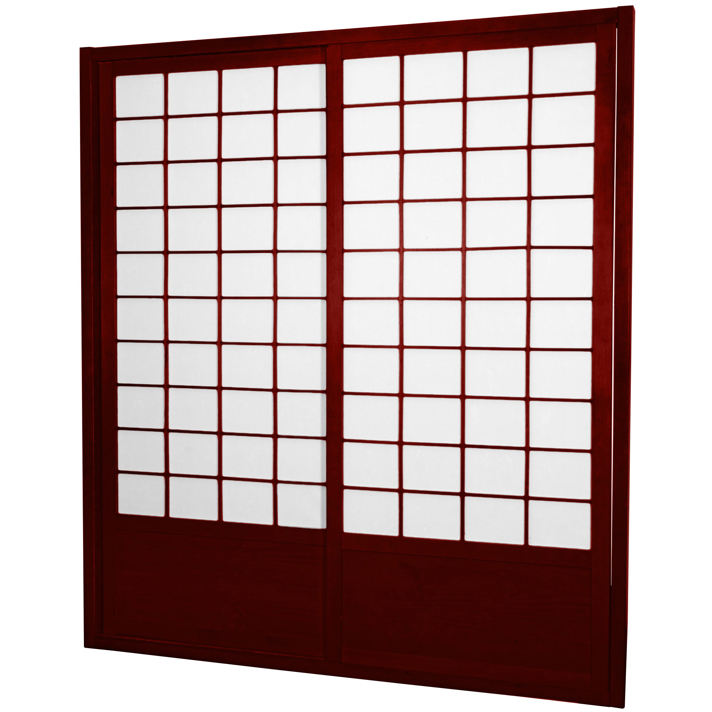 Red Lantern 7 ft. Tall Zen Shoji Sliding Door Kit (Double - Sided) - Rosewood