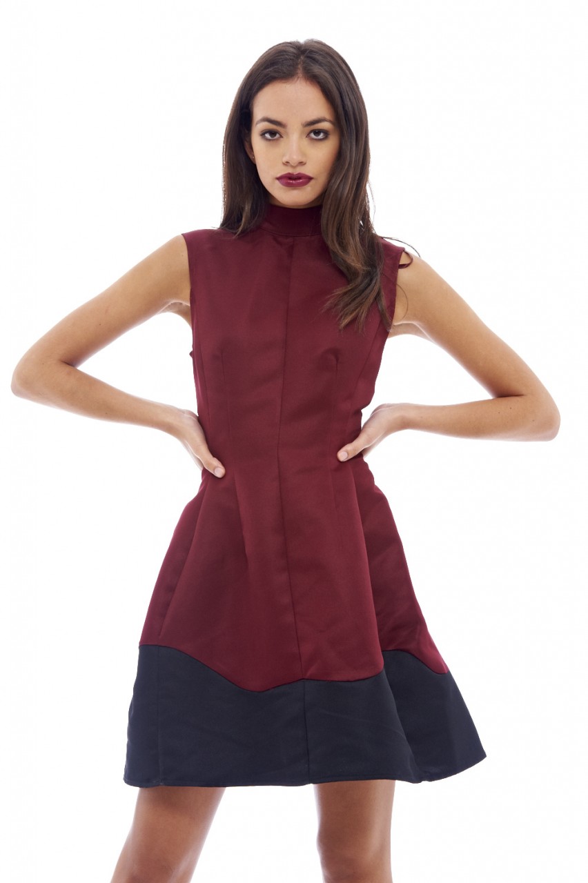 sears burgundy dress