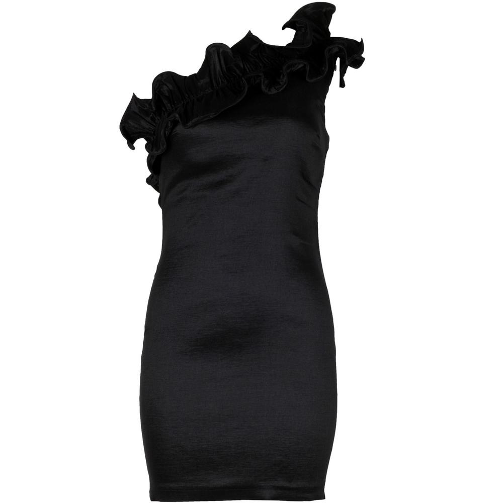 AX Paris Ruffle Trim Black Dress - Online Exclusive