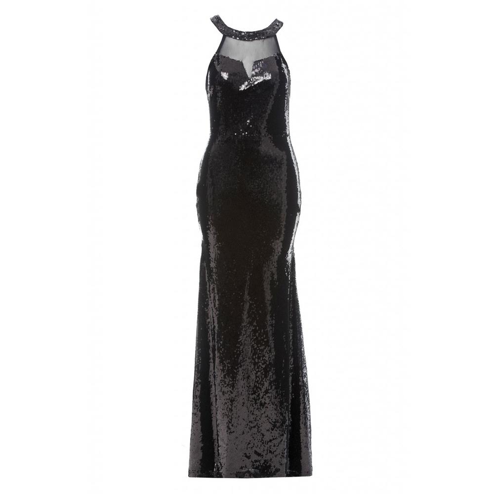 AX Paris Women's Sequin Maxi Black Dress - Online Exclusive