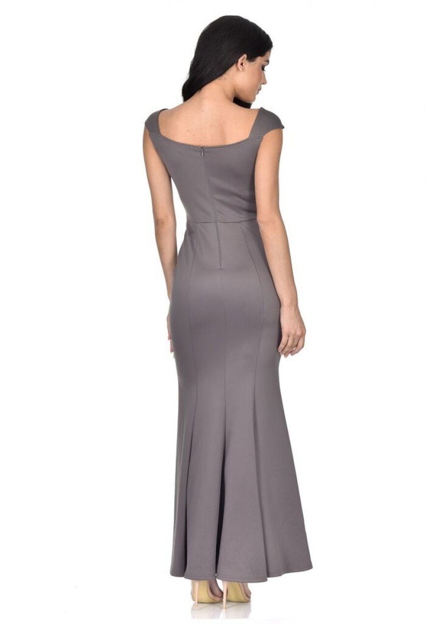 grey lace overlay dress