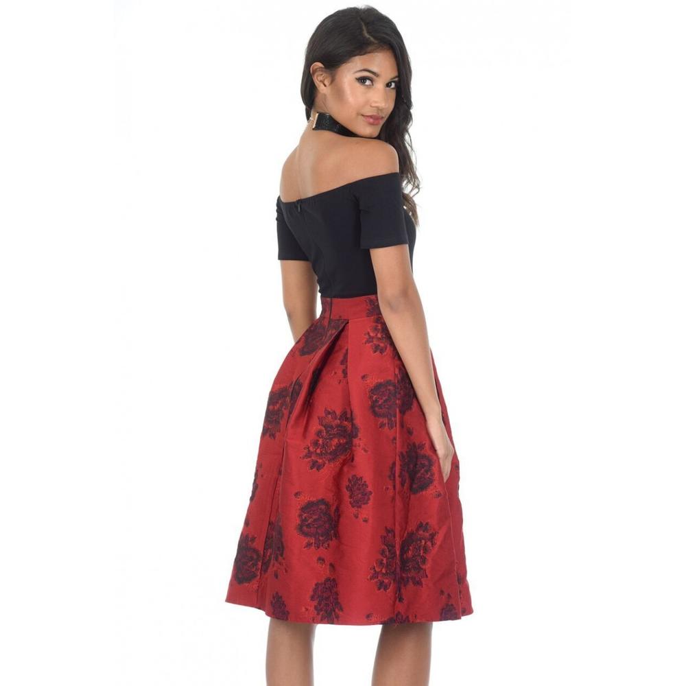 AX Paris Women's Black Red Contrast 2 In 1 Dress - Online Exclusive