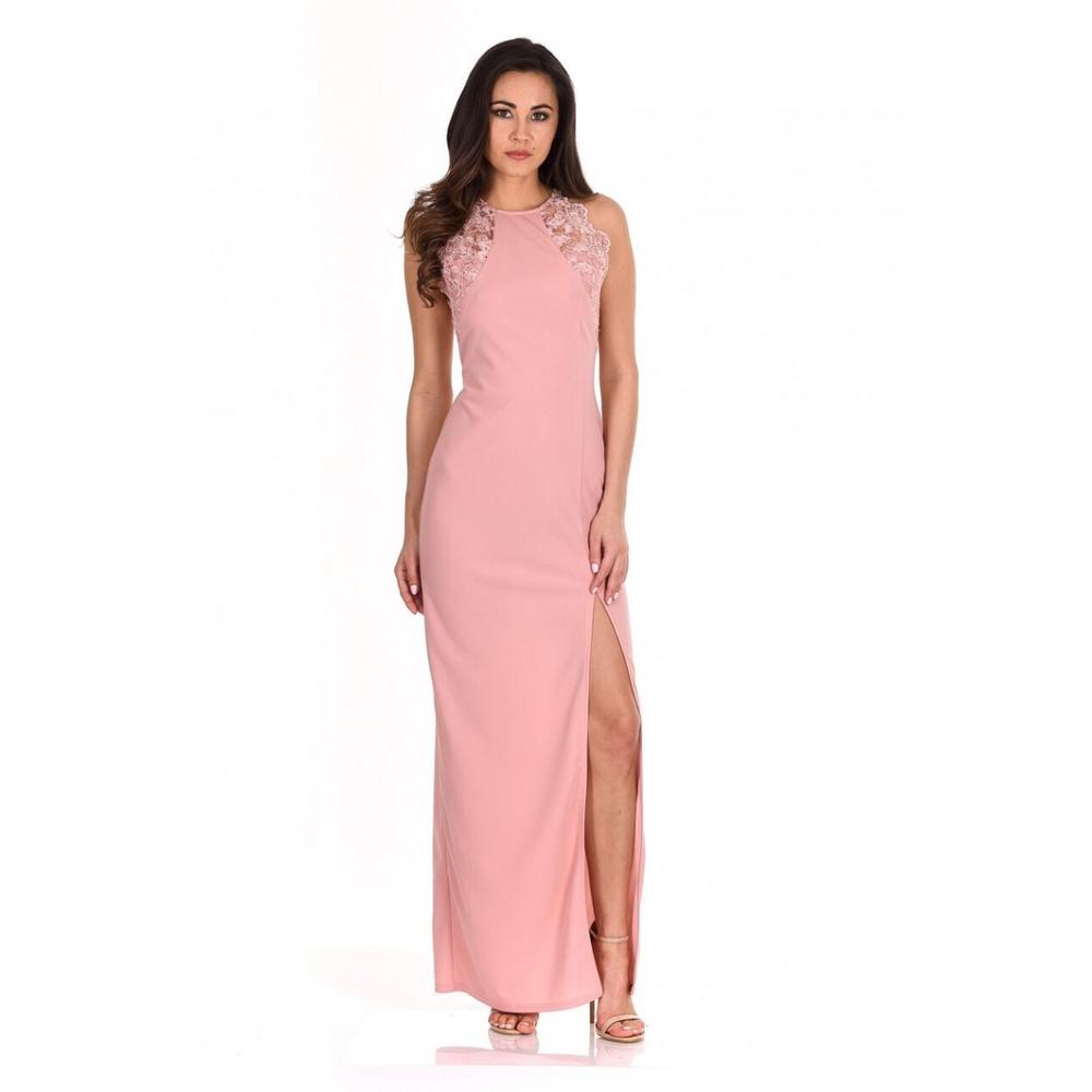 AX Paris Women's Blush Lace Detail Maxi Dress - Online Exclusive