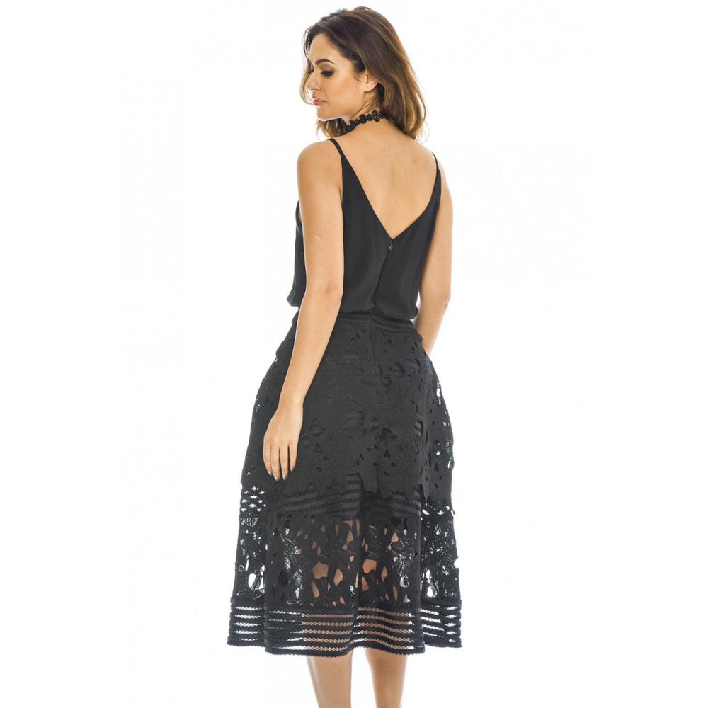 AX Paris Women's 2 in 1 Midi Dress with Lace Skirt - Online Exclusive