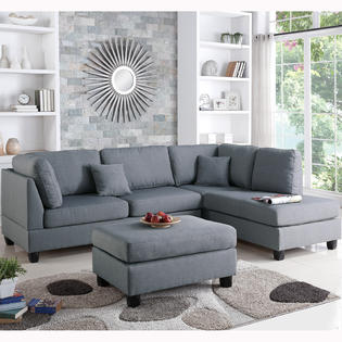 Venetian Worldwide Madrid 3 Piece Reversible Sectional Sofa In