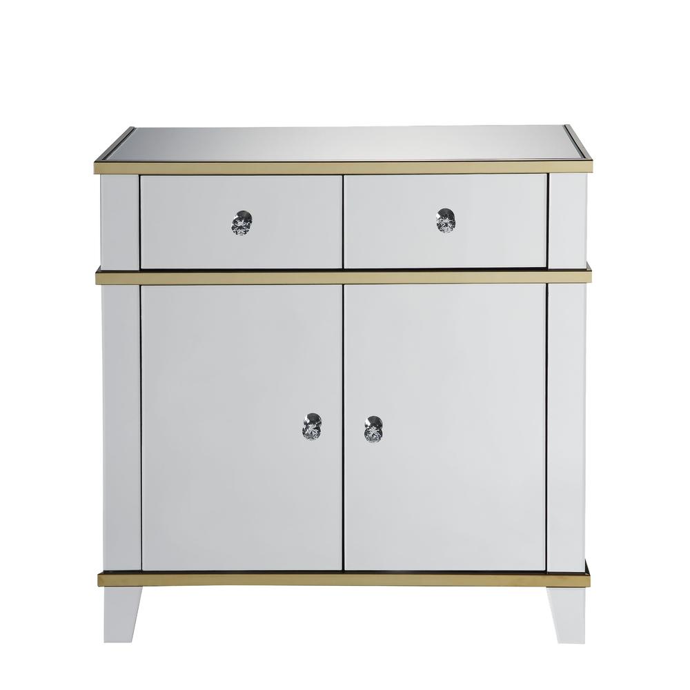 Osma Console Table, Mirrored & Gold