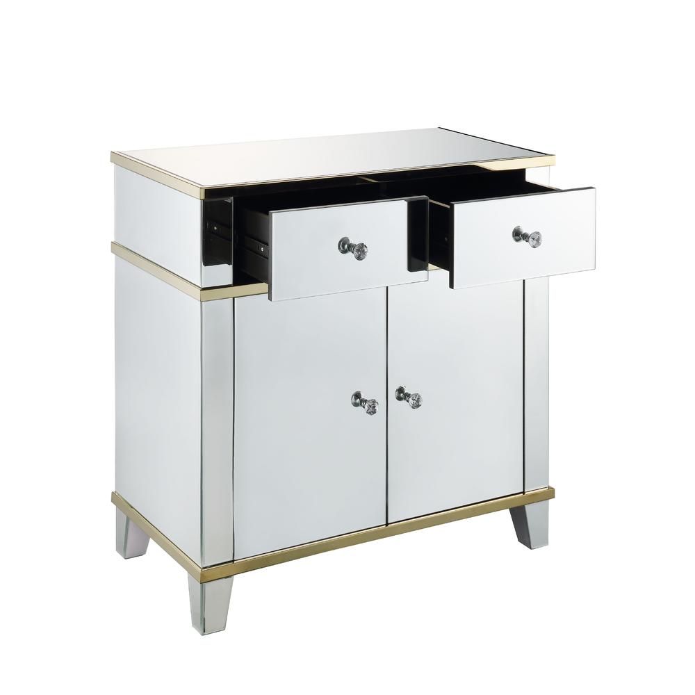 Osma Console Table, Mirrored & Gold