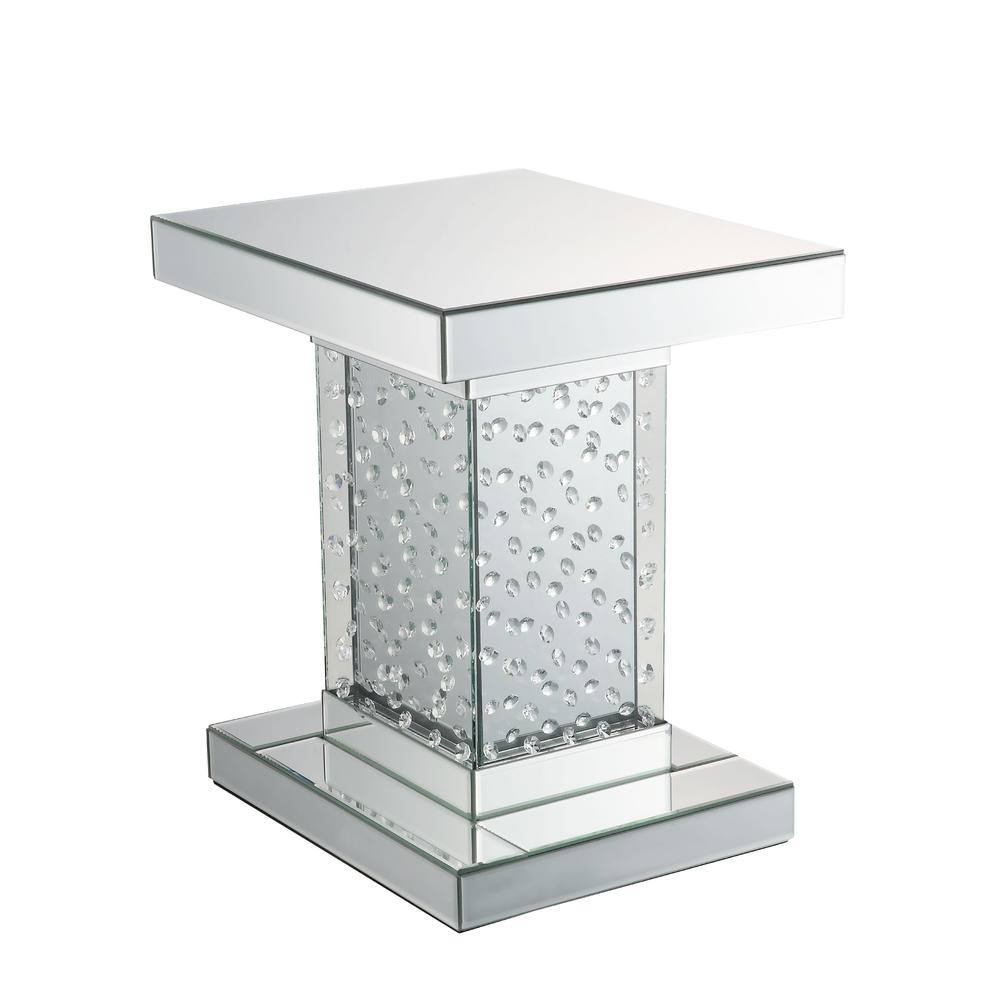 Venetian Worldwide Nysa End Table, Mirrored & Faux Crystals