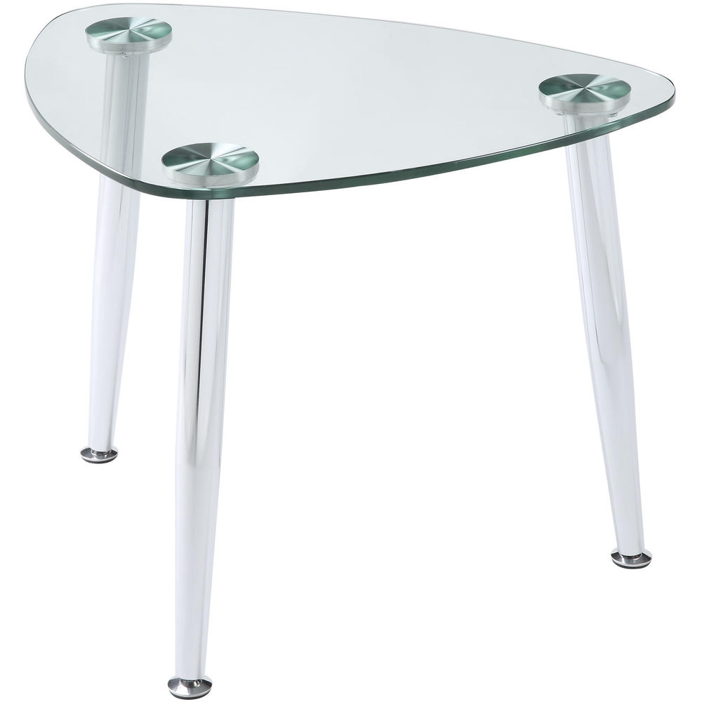 Venetian Worldwide Phlox End Table, Chrome & Clear Glass