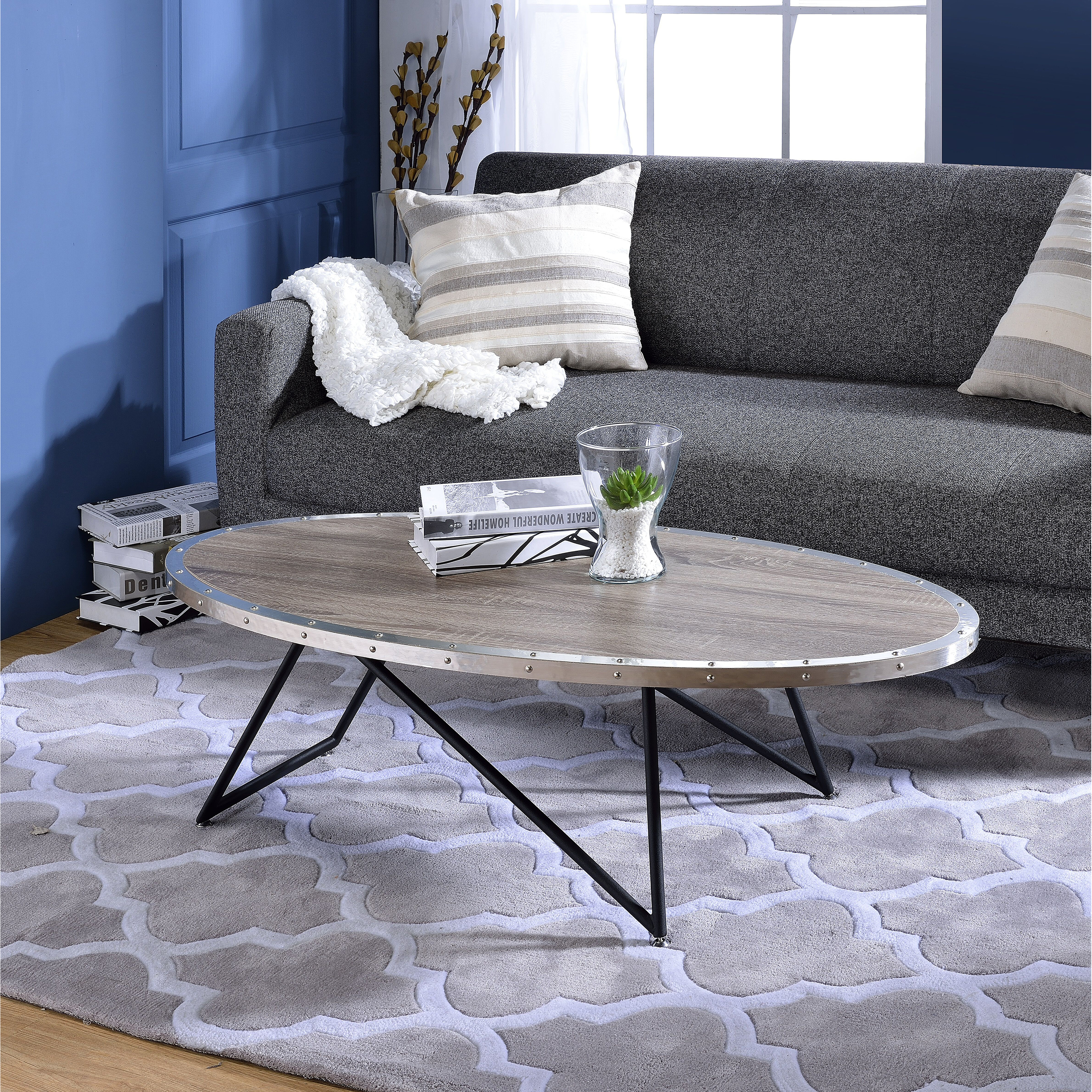 Venetian Worldwide Allis Coffee Table, Weathered Gray Oak Venetian Worldwide Allis Coffee Table, Weathered Gray Oak
