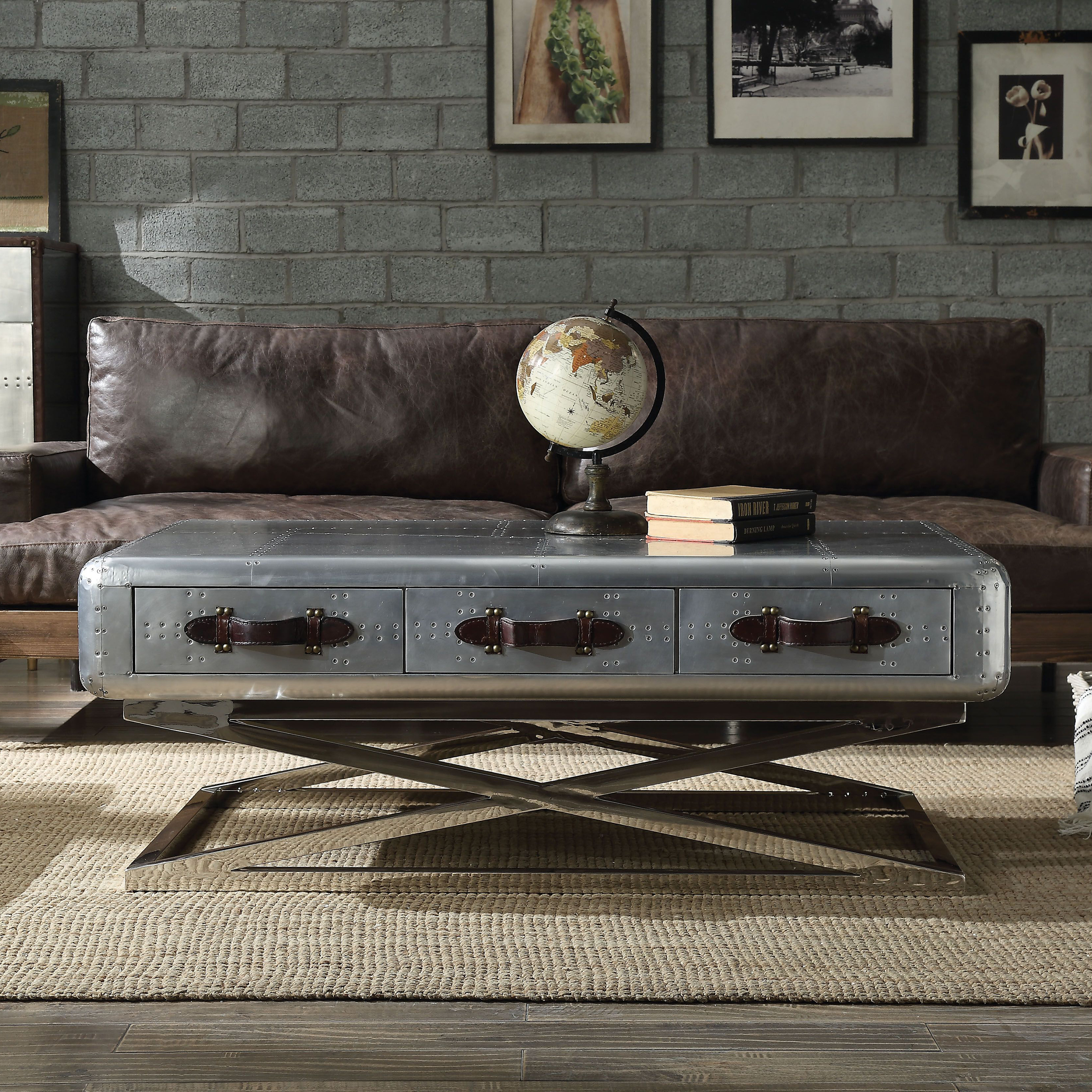 Venetian Worldwide Aberdeen II Coffee Table, Aluminum, Silver Venetian Worldwide Aberdeen II Coffee Table, Aluminum, Silver