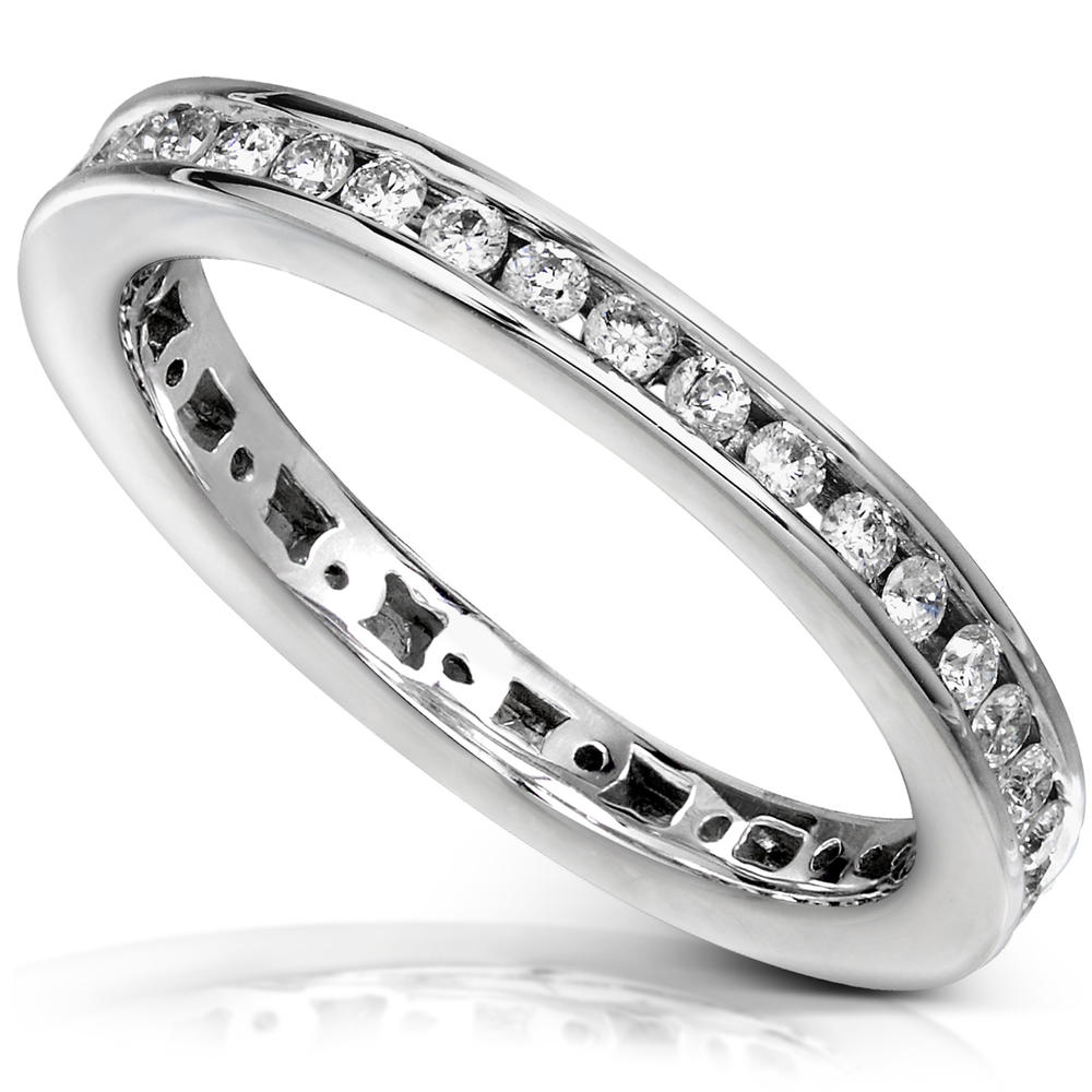 Kobelli 1/2 carat (ct.tw) Diamond Channel Eternity Wedding Band in 14K White Gold