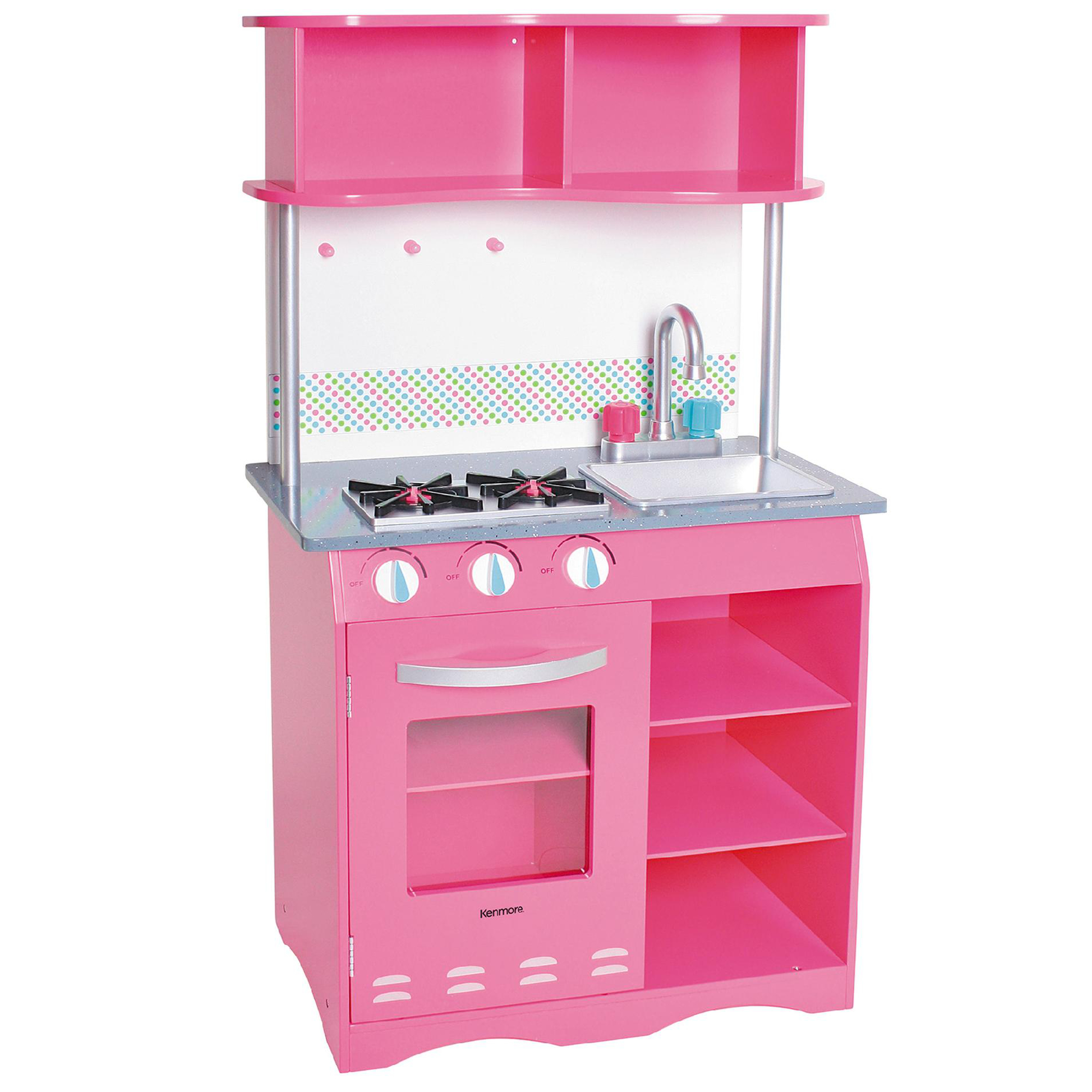 kenmore pink wooden play fridge