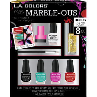 L A Colors 8 Piece Diy Nail Design Kit