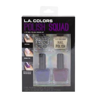 L A Colors 4pc Metal Chic Nail Polish Design Kit
