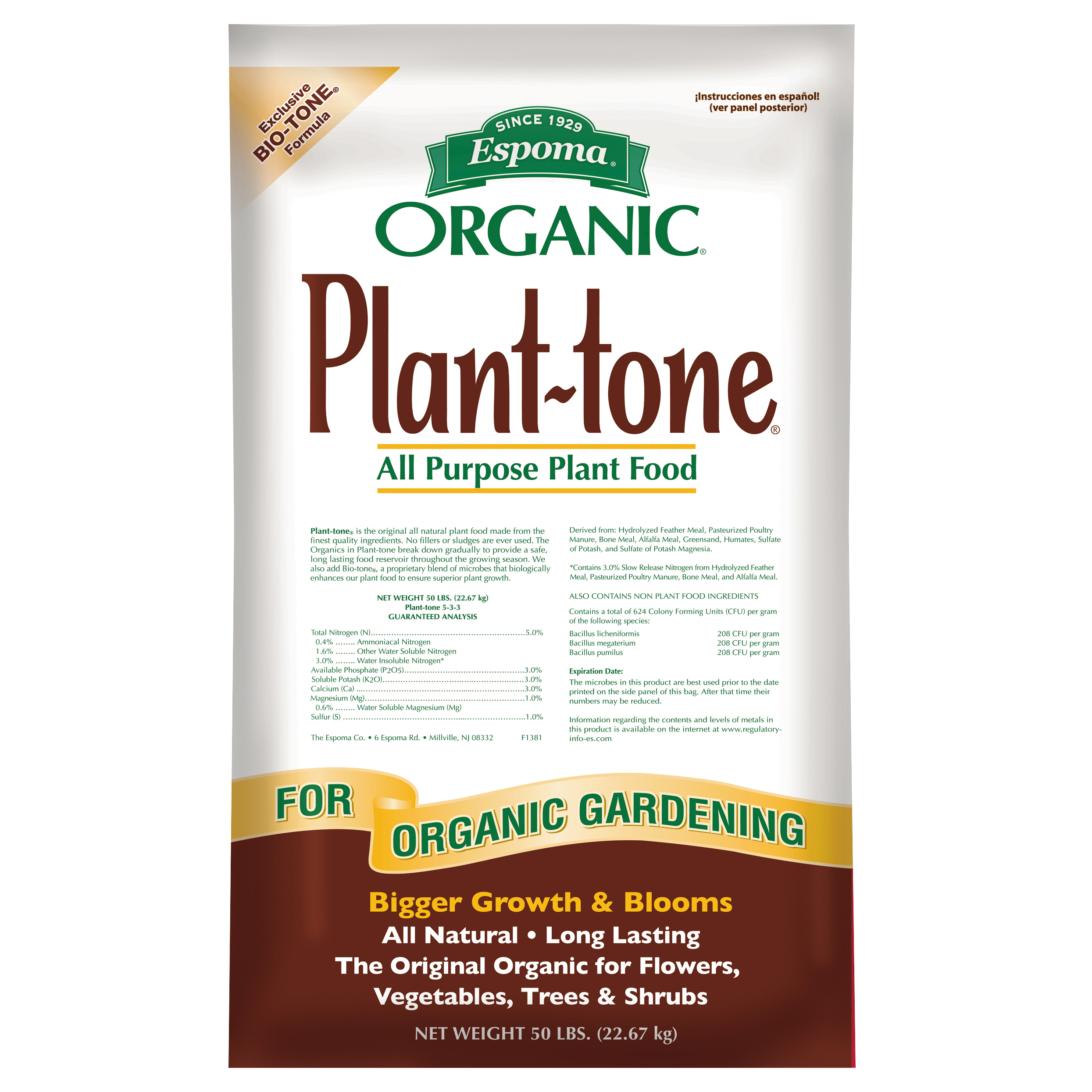 Auto Credit Sales >> ESPPT50 Espoma Organic Plant-tone 5-3-3, 50 lbs Auto Credit Sales >> ESPPT50 Espoma Organic Plant-tone 5-3-3, 50 lbs