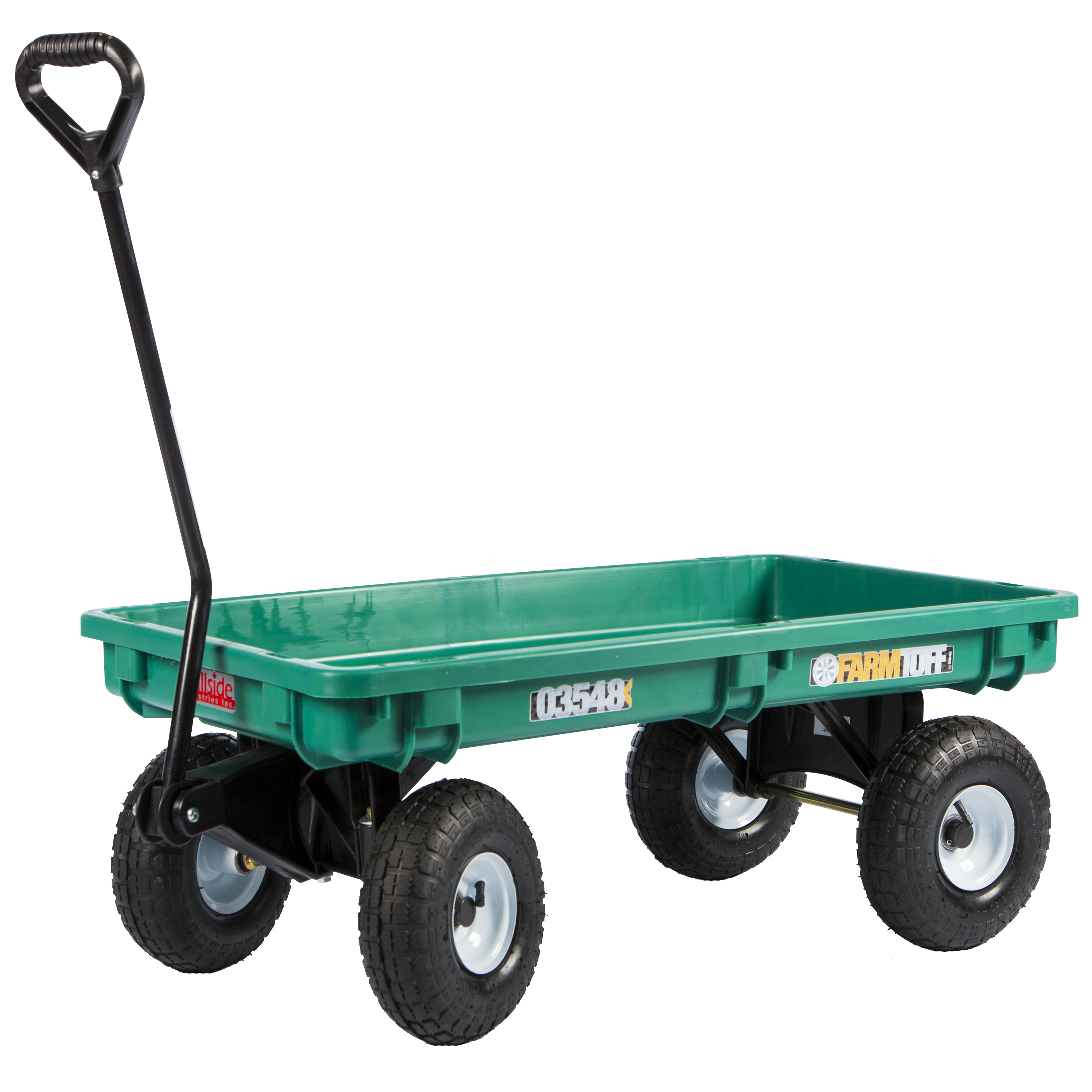 MSI03548FF Millside Poly-Deck Garden Wagon with Flat Free Tires, Green