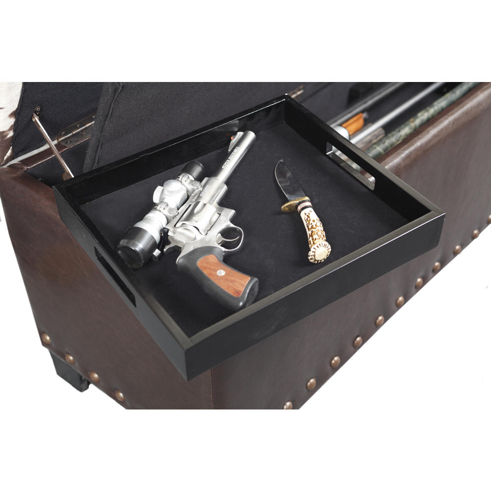 American Furniture Classics Udder Madness Cowhide Gun Concealment Bench