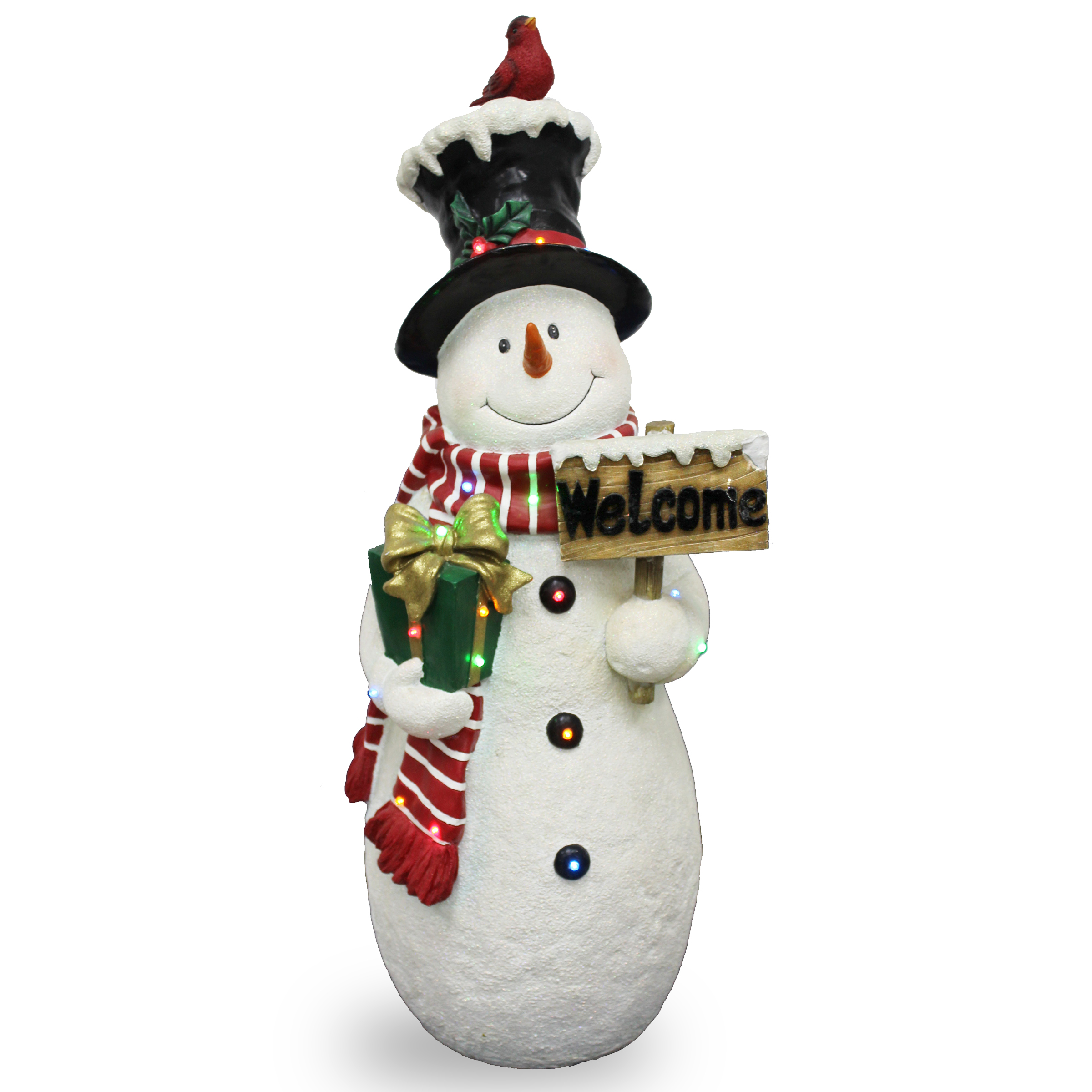 National Tree Company 28.5In White Snowman with Multi-Color LED Lights