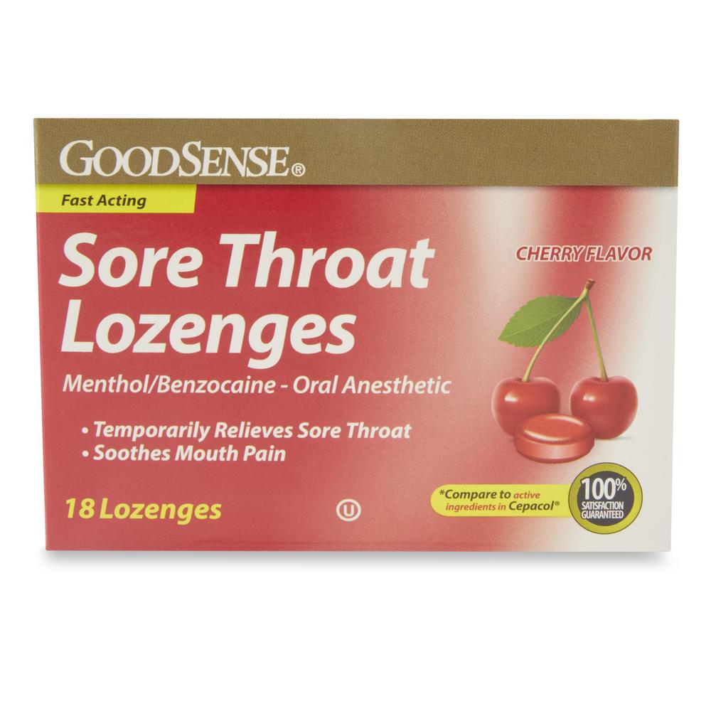 GoodSense Cherry Sore Throat Lozenges - 18 Count