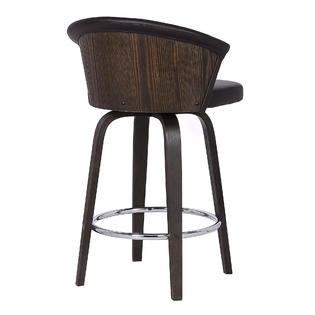 30 Swivel Brown Faux Leather Bar Stool, Leather Counter Stool With Back