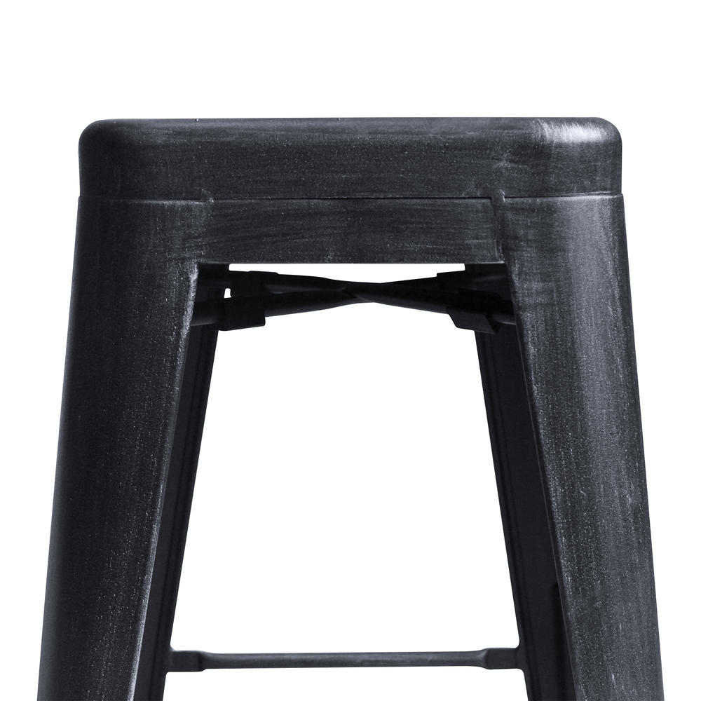 Armen Living Zed Industrial 30" Bar Height Backless Barstool in Industrial Grey
